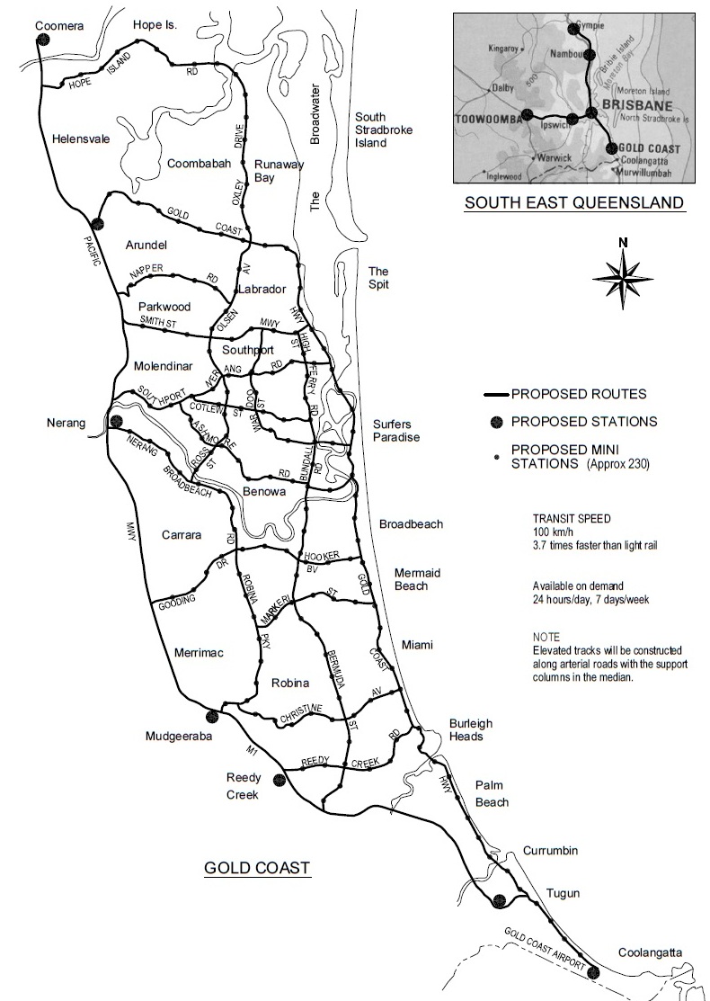 GOLD COAST & SE QUEENSLAND MAP