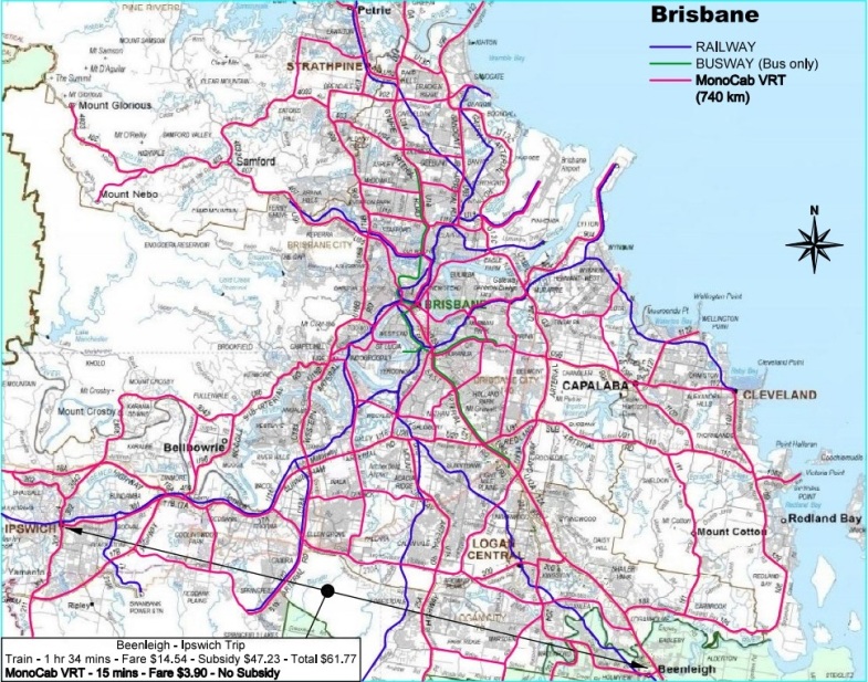 BRISBANE MONOCAB MAP