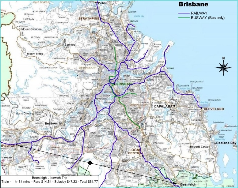 BRISBANE RAIL MAP